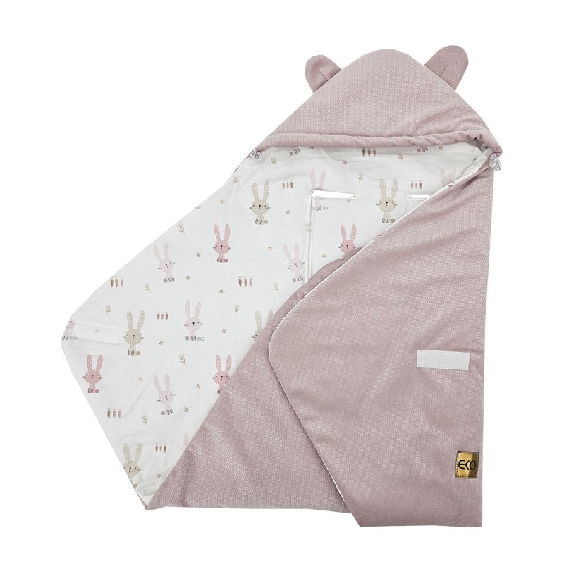 Sac de couchage pour siège auto VELVET harnais 3 points et 5 points BUNNY/ROSE PINK Sac de couchage pour siège auto VELVET harnais 3 points et 5 points BUNNY/ROSE PINK
