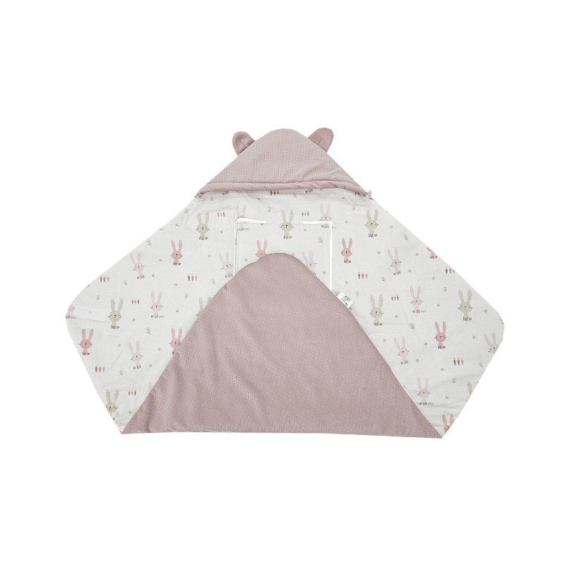 Sac de couchage pour siège auto VELVET harnais 3 points et 5 points BUNNY/ROSE PINK Sac de couchage pour siège auto VELVET harnais 3 points et 5 points BUNNY/ROSE PINK