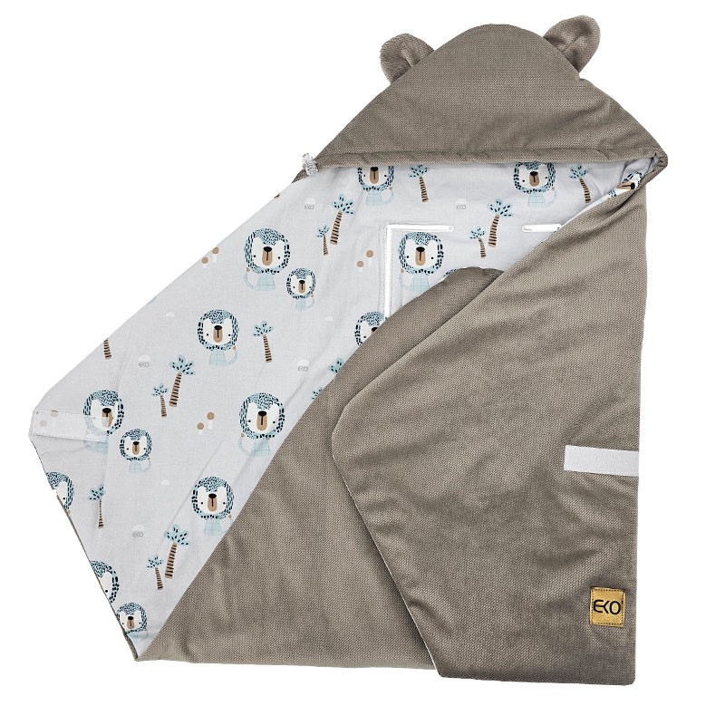 Sleeping bag for car seat VELVET 3- and 5-point belts LION/BEIGE