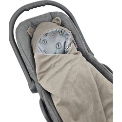 Schlafsack für VELVET-Autositz 3-Punkt- und 5-Punkt-Gurte LION/BEIGE