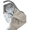 Schlafsack für VELVET-Autositz 3-Punkt- und 5-Punkt-Gurte LION/BEIGE