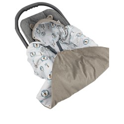 Sleeping bag for car seat VELVET 3- and 5-point belts LION/BEIGE
