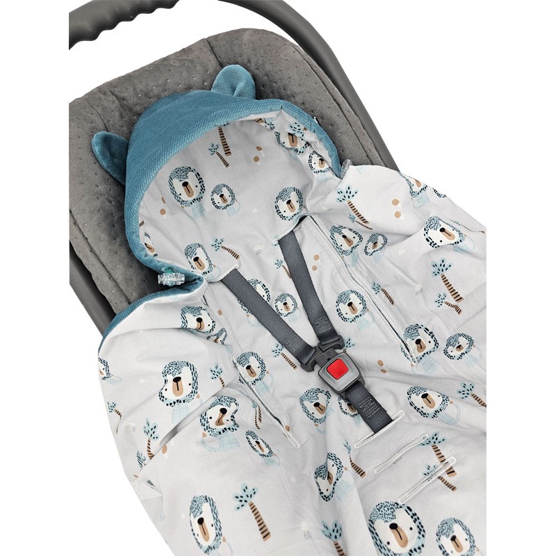 Schlafsack für VELVET-Autositz 3-Punkt- und 5-Punkt-Gurte LION/GREEN SEA Schlafsack für VELVET-Autositz 3-Punkt- und 5-Punkt-Gurte LION/GREEN SEA