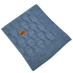 Pletená deka z alpaky BLUE