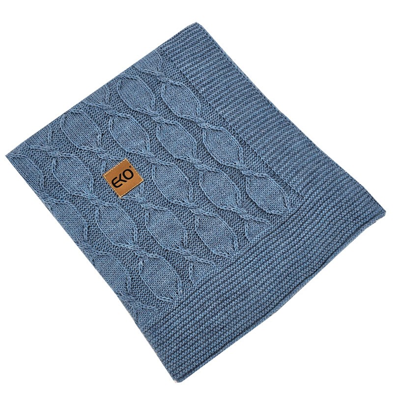 Alpaca knitted blanket BLUE Alpaca knitted blanket BLUE