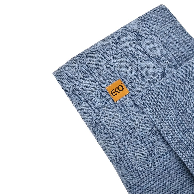 Alpaca knitted blanket BLUE Alpaca knitted blanket BLUE