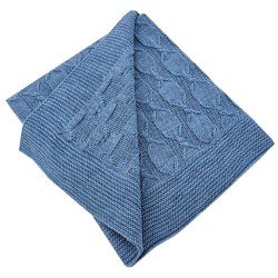 Pletená deka z alpaky BLUE