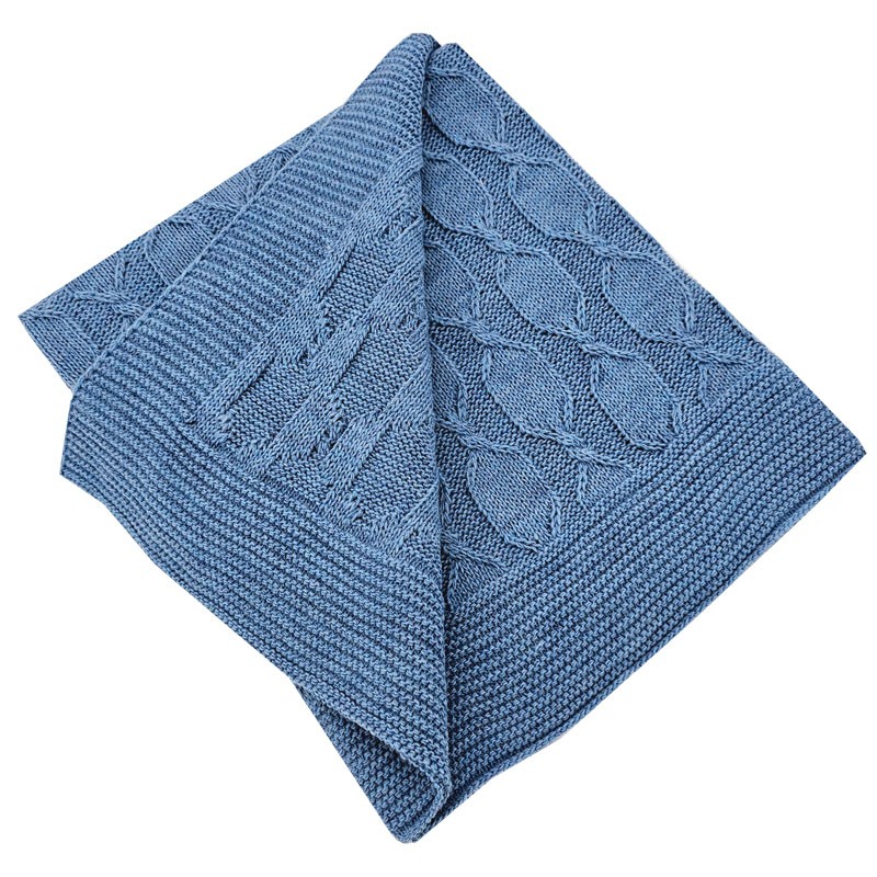 Alpaca knitted blanket BLUE Alpaca knitted blanket BLUE