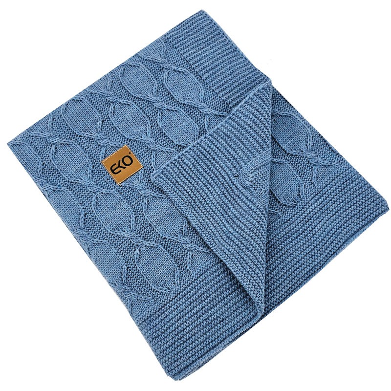 Alpaca knitted blanket BLUE Alpaca knitted blanket BLUE