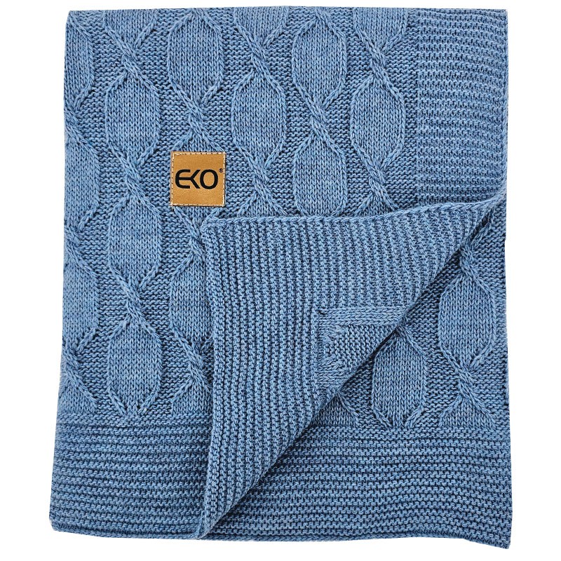 Alpaca knitted blanket BLUE Alpaca knitted blanket BLUE
