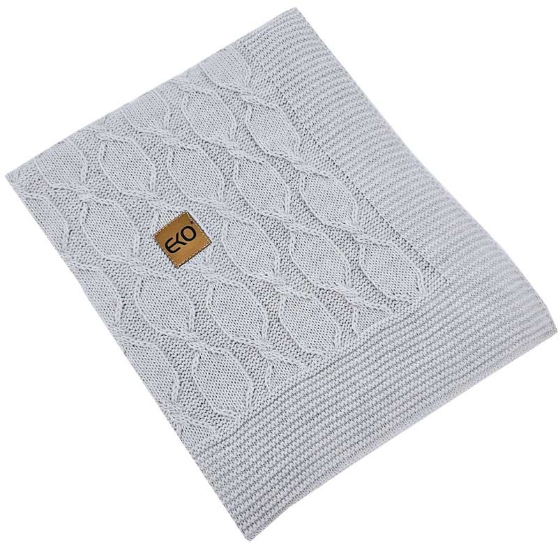 Alpaka-Strickdecke LIGHT GREY