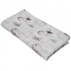 BAMBOO SWADDLE & NAPPY 120 x 120 cm  OWLS PACKAGING BAG