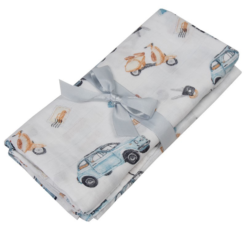 BAMBOO SWADDLE & NAPPY 120 x 120 cm  SCOOTER PACKAGING BAG