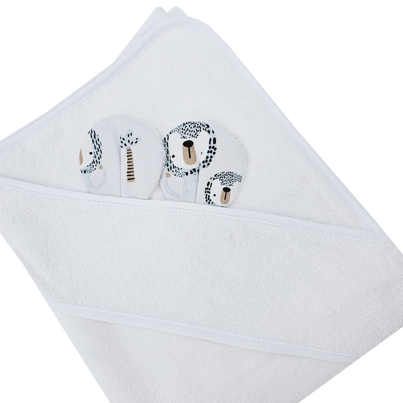 Bademantel aus Bambus LION/WHITE Bademantel aus Bambus LION/WHITE