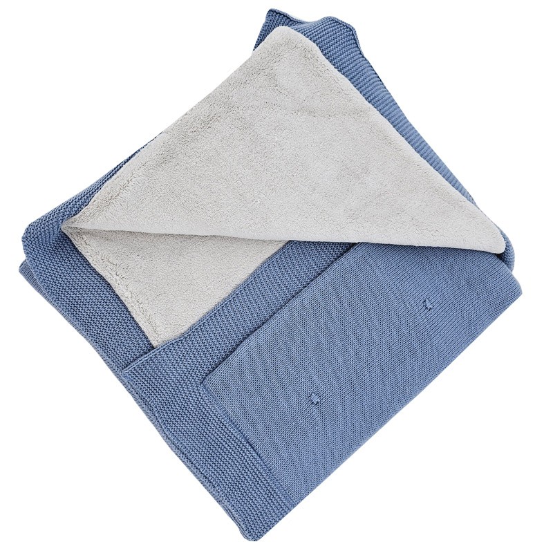 Decke mit Fellfutter JEANS Decke mit Fellfutter JEANS