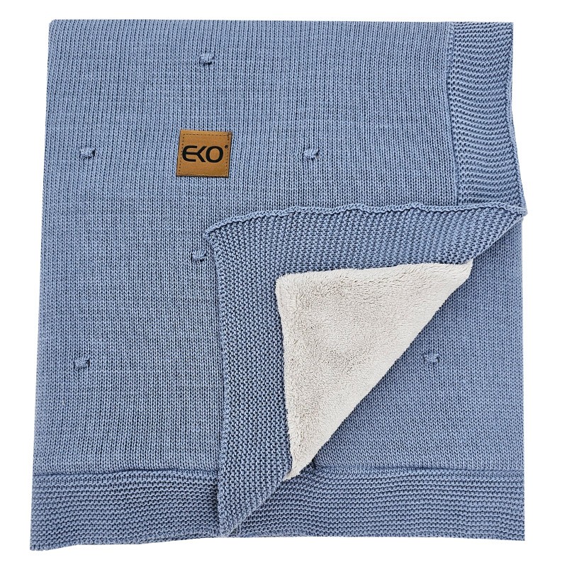 Decke mit Fellfutter JEANS Decke mit Fellfutter JEANS