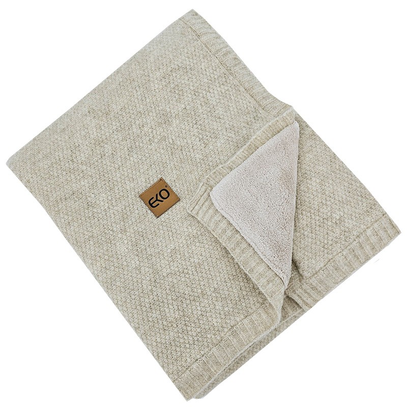 Blanket with fur lining BEIGE