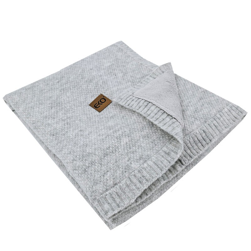 Blanket with fur lining GREY