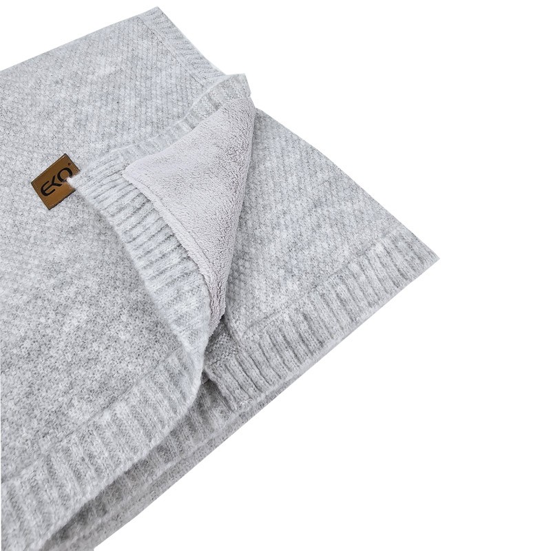 Blanket with fur lining GREY