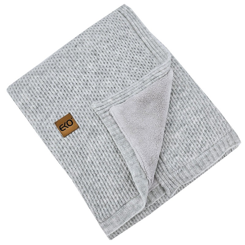 Blanket with fur lining GREY