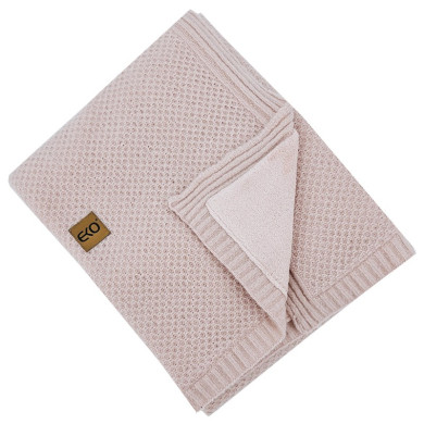 Pletenica žersej dekica s krzna podstavom ROSE PINK Pletenica žersej dekica s krzna podstavom ROSE PINK