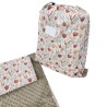 Schlafsack für Kinder im Vorschulalter 70 x 140 cm mit Tasche BEIGE FLOWERS