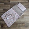 Sleeping bag for preschooler 70 x 140 cm with bag BEIGE FLOWERS