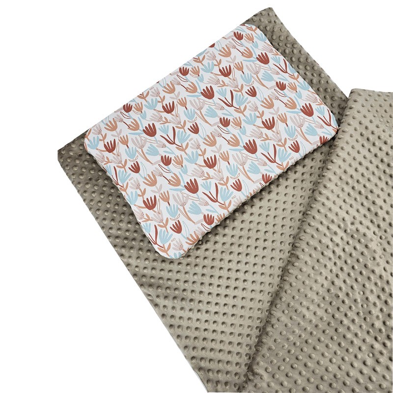 Sac de couchage pour enfant d'âge préscolaire 70 x 140 cm avec sac BEIGE FLOWERS Sac de couchage pour enfant d'âge préscolaire 70 x 140 cm avec sac BEIGE FLOWERS