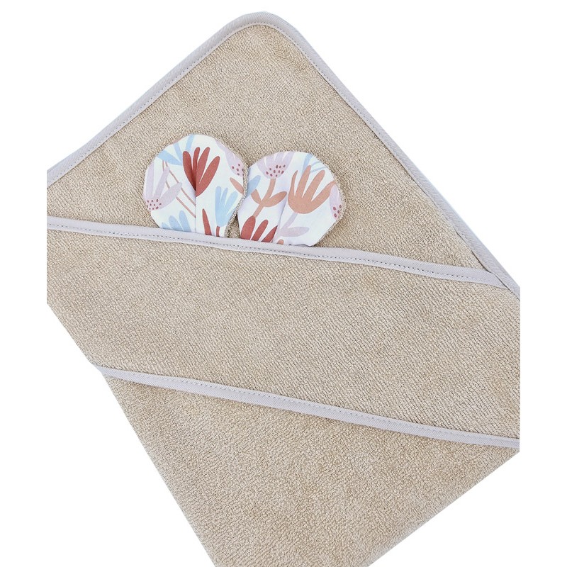 Serviette de bain en bambou BEIGE FLOWERS/HONEY Serviette de bain en bambou BEIGE FLOWERS/HONEY
