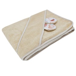 Serviette de bain en bambou BEIGE FLOWERS/HONEY