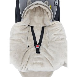 Schlafsack für Autositz VELVET 3- und 5-Punkt-Gurt DARK BEIGE