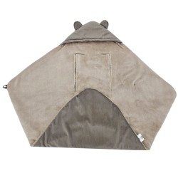 Schlafsack für Autositz VELVET 3- und 5-Punkt-Gurt DARK BEIGE