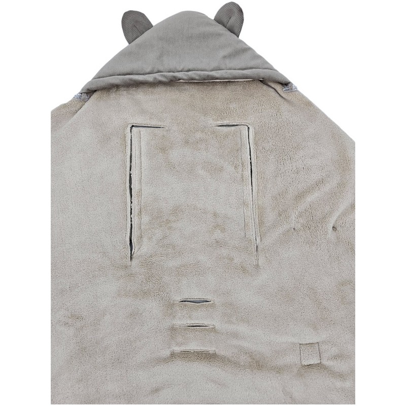 Spací vak do autosedačky VELVET 3 a 5-bodové bezpečnostné pásy DARK BEIGE