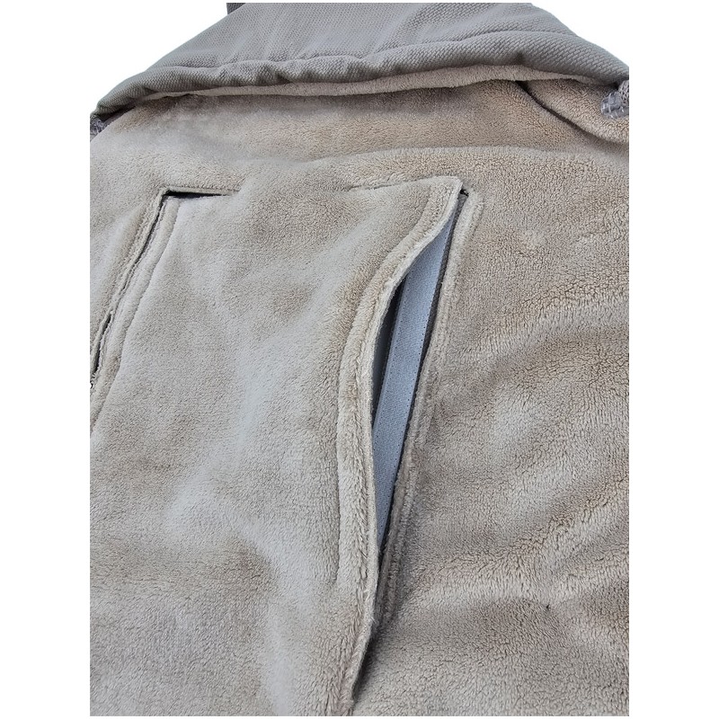 Sleeping bag for car seat VELVET 3- and 5-point belts DARK BEIGE