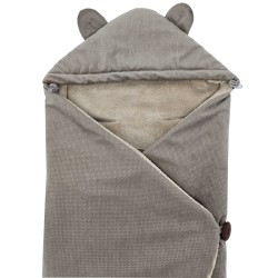 Schlafsack für Autositz VELVET 3- und 5-Punkt-Gurt DARK BEIGE