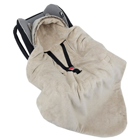 Schlafsack für Autositz VELVET 3- und 5-Punkt-Gurt DARK BEIGE