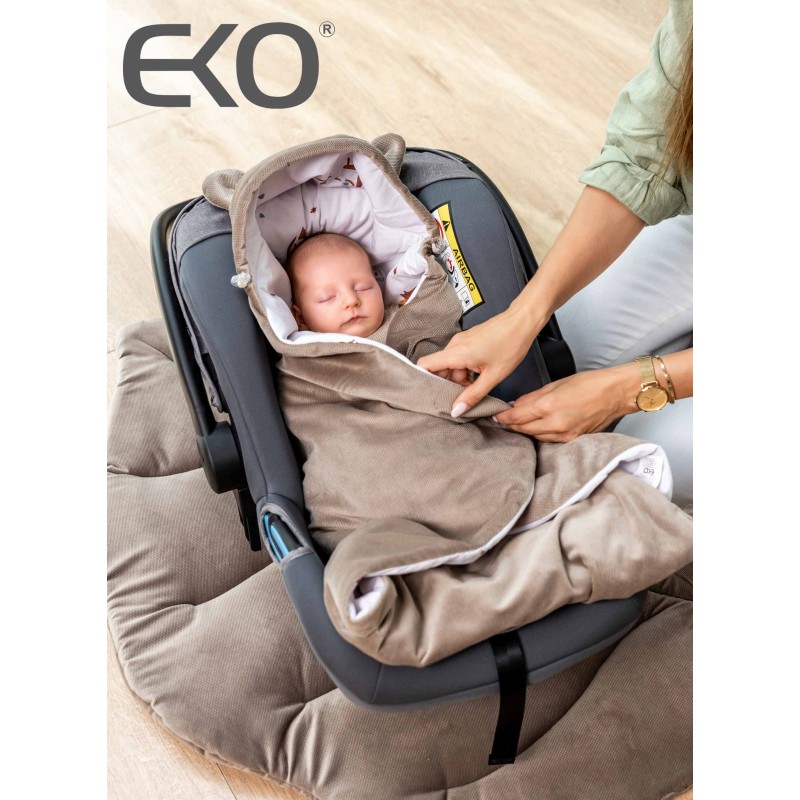 Sleeping bag for car seat VELVET 3- and 5-point belts GREY Sleeping bag for car seat VELVET 3- and 5-point belts GREY
