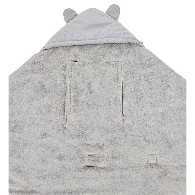 Schlafsack für Autositz VELVET 3- und 5-Punkt-Gurt GREY