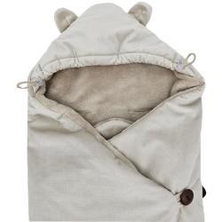 Schlafsack für Autositz VELVET 3- und 5-Punkt-Gurt LIGHT BEIGE