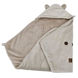 Schlafsack für Autositz VELVET 3- und 5-Punkt-Gurt LIGHT BEIGE