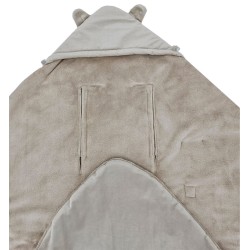 Schlafsack für Autositz VELVET 3- und 5-Punkt-Gurt LIGHT BEIGE