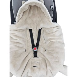 Schlafsack für Autositz VELVET 3- und 5-Punkt-Gurt LIGHT BEIGE