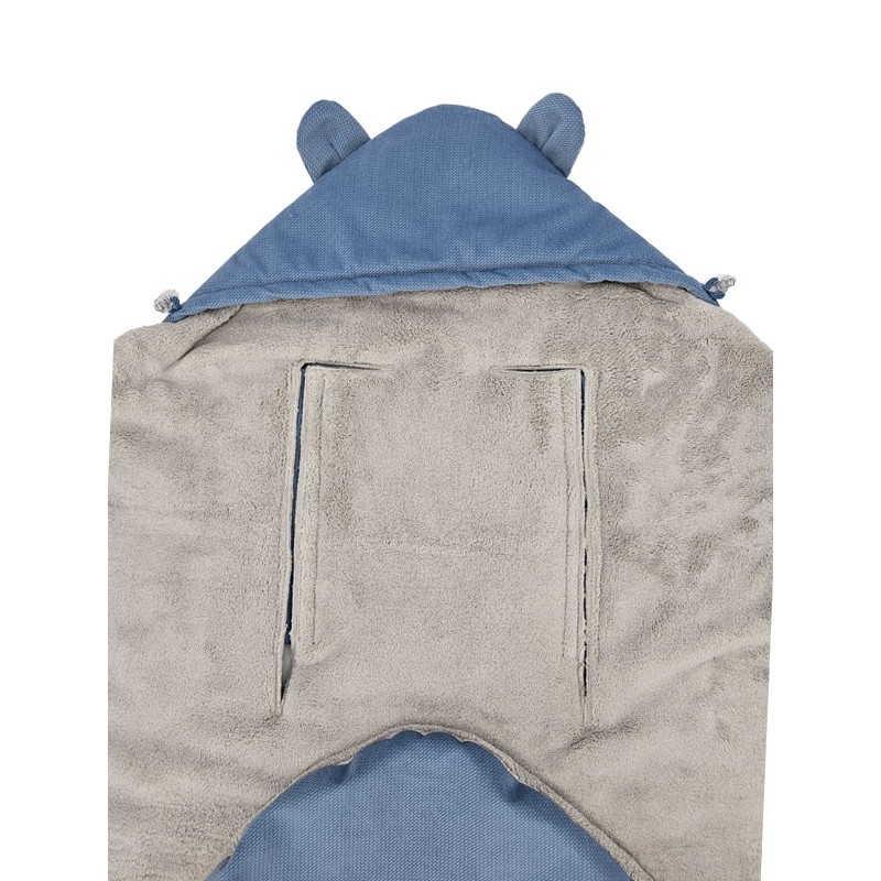 Schlafsack für Autositz VELVET 3- und 5-Punkt-Gurt BLUE