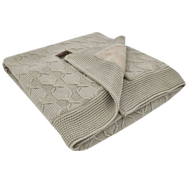 Pletenica žersej dekica s krzna podstavom BEIGE Pletenica žersej dekica s krzna podstavom BEIGE