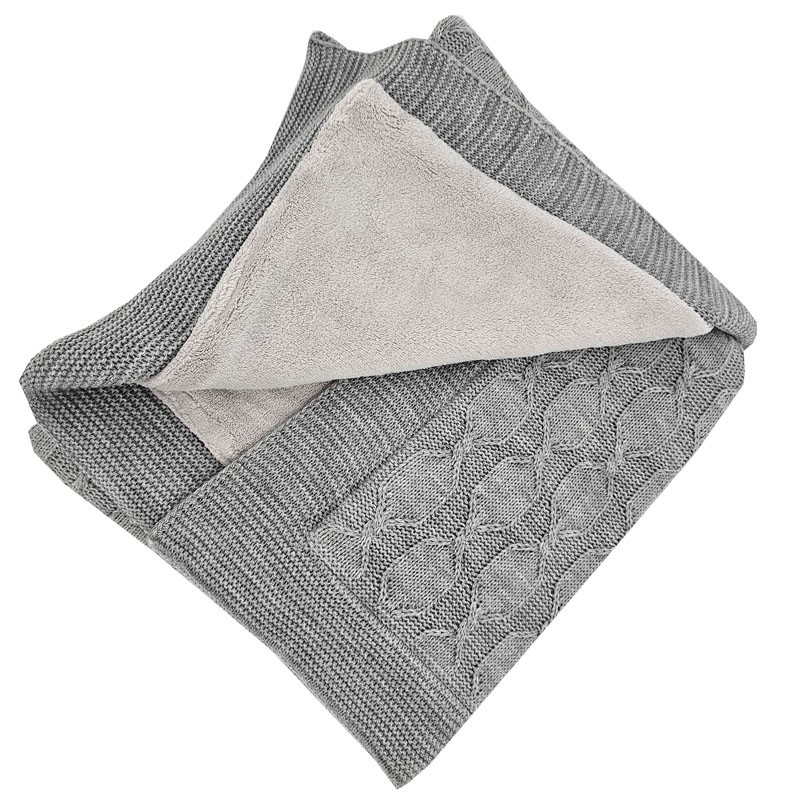 Couverture avec doublure en fourrure GREY Couverture avec doublure en fourrure GREY