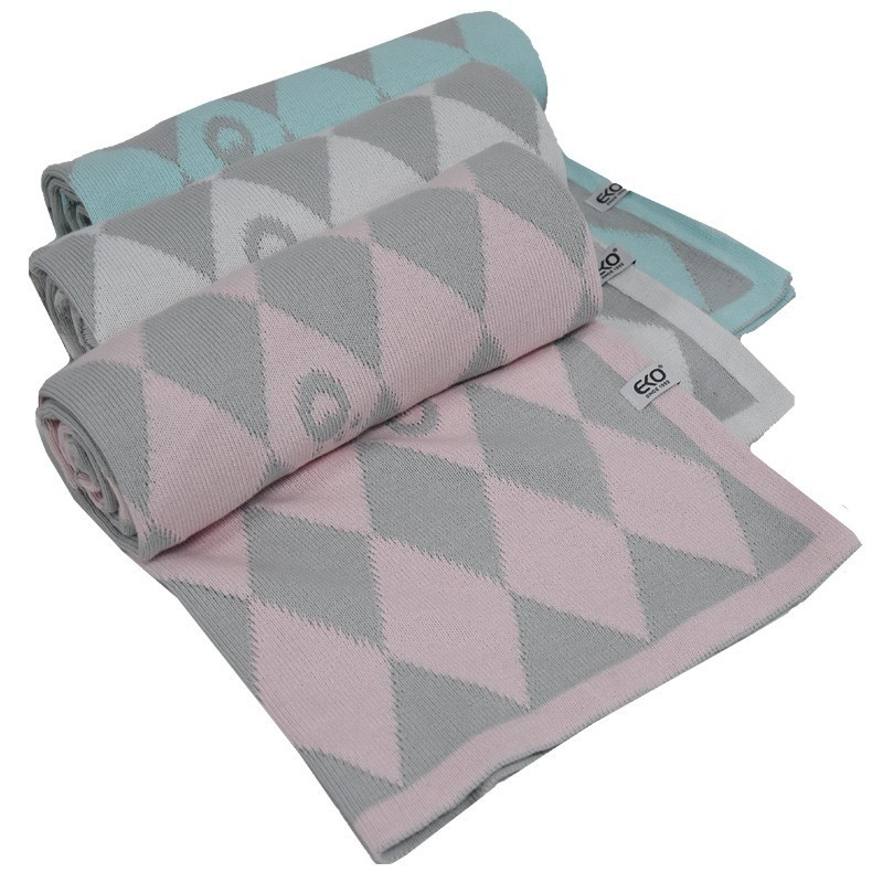 Knitted blanket PINK/GREY Knitted blanket PINK/GREY