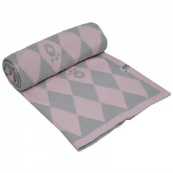 Knitted blanket PINK/GREY