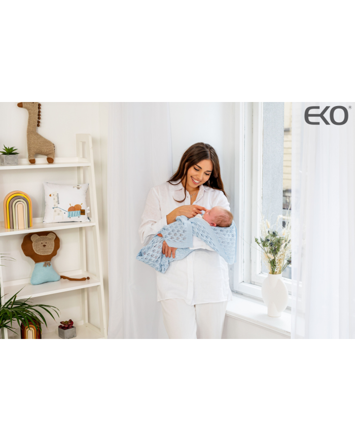 Cellular Bamboo blanket BLUE