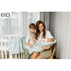 Printed Cotton+Muslin Swaddle Blanket with Coconut PILOT BEAR Printed Cotton+Muslin Swaddle Blanket with Coconut PILOT BEAR