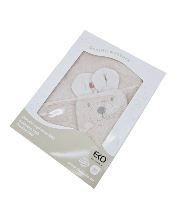 Bamboo Bathrobe plus washcloth EKO  BEIGE MEADOW